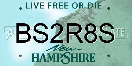 BS2R8S New Hampshire License Plate