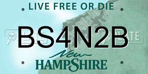 BS4N2B New Hampshire License Plate
