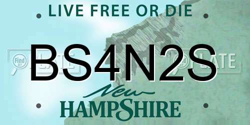 BS4N2S New Hampshire License Plate