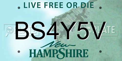 BS4Y5V New Hampshire License Plate