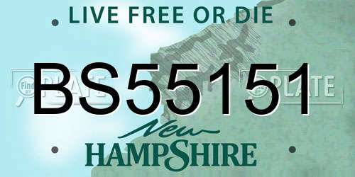 BS55151 New Hampshire License Plate