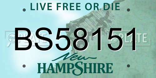 BS58151 New Hampshire License Plate