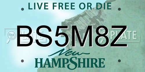 BS5M8Z New Hampshire License Plate