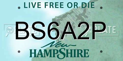 BS6A2P New Hampshire License Plate