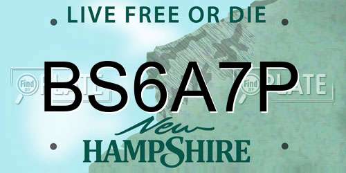 BS6A7P New Hampshire License Plate