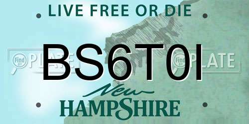 BS6T0I New Hampshire License Plate