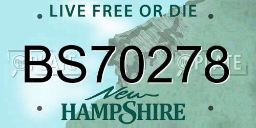 BS70278 New Hampshire License Plate