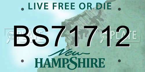 BS71712 New Hampshire License Plate