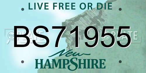 BS71955 New Hampshire License Plate