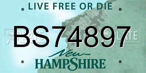 BS74897 New Hampshire License Plate