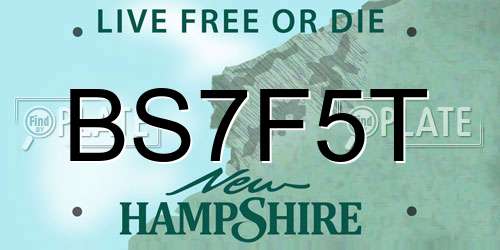 BS7F5T New Hampshire License Plate