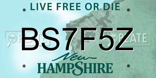BS7F5Z New Hampshire License Plate