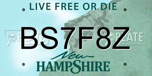 BS7F8Z New Hampshire License Plate