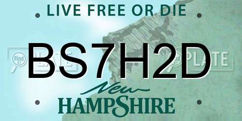 BS7H2D New Hampshire License Plate
