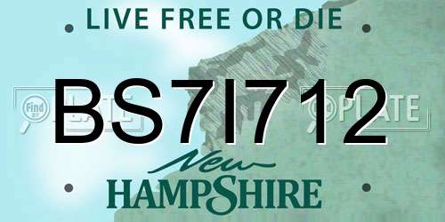 BS7I712 New Hampshire License Plate