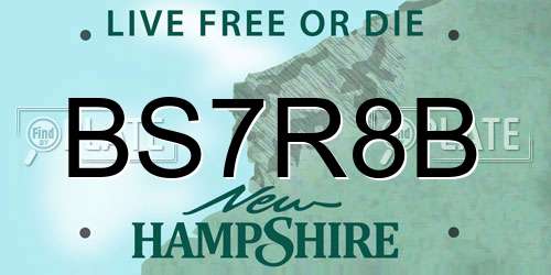 BS7R8B New Hampshire License Plate
