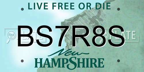 BS7R8S New Hampshire License Plate