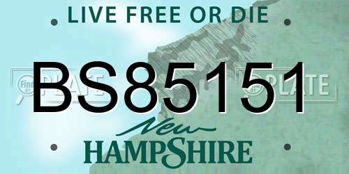 BS85151 New Hampshire License Plate