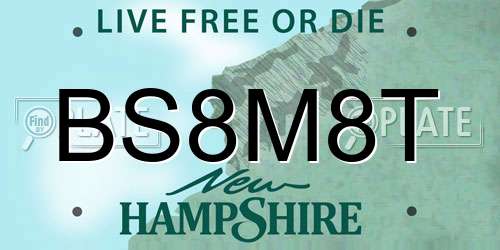 BS8M8T New Hampshire License Plate