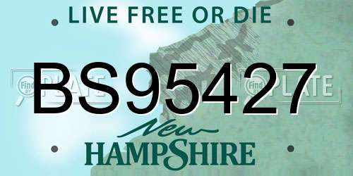 BS95427 New Hampshire License Plate