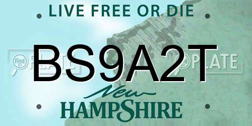 BS9A2T New Hampshire License Plate