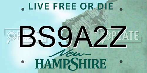 BS9A2Z New Hampshire License Plate