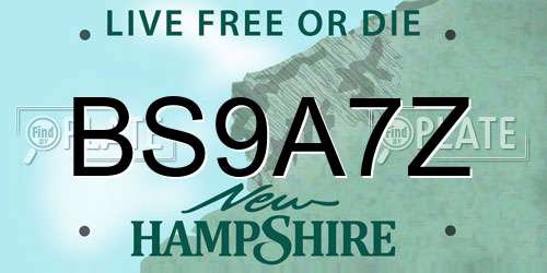 BS9A7Z New Hampshire License Plate