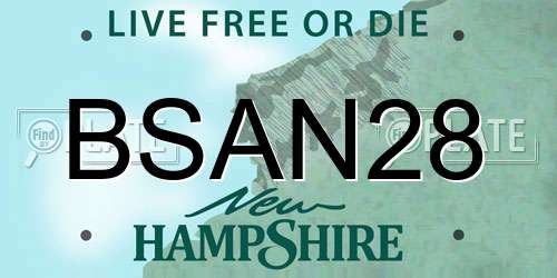 BSAN28 New Hampshire License Plate