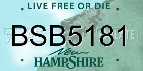 BSB5181 New Hampshire License Plate