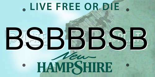 BSBBBSB New Hampshire License Plate