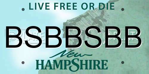 BSBBSBB New Hampshire License Plate