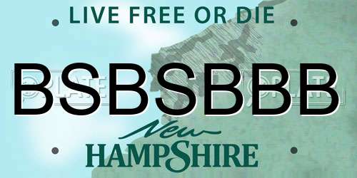BSBSBBB New Hampshire License Plate