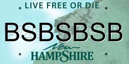 BSBSBSB New Hampshire License Plate
