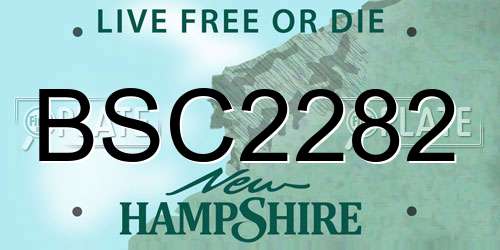 BSC2282 New Hampshire License Plate