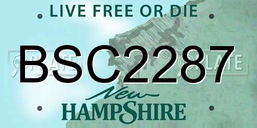 BSC2287 New Hampshire License Plate