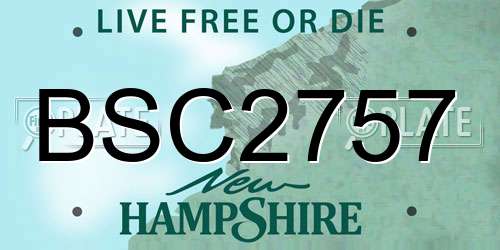 BSC2757 New Hampshire License Plate
