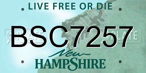 BSC7257 New Hampshire License Plate