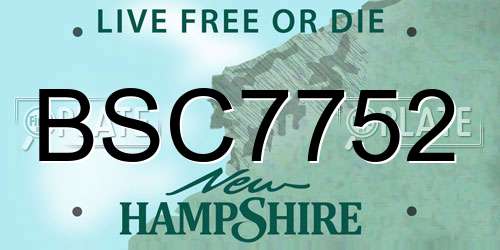 BSC7752 New Hampshire License Plate