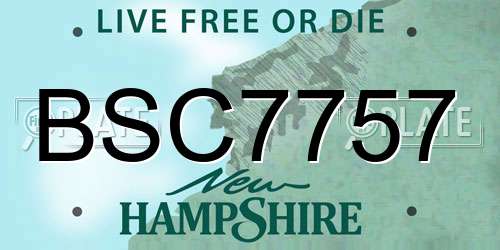 BSC7757 New Hampshire License Plate
