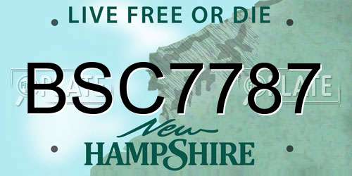 BSC7787 New Hampshire License Plate