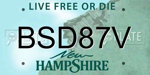 BSD87V New Hampshire License Plate