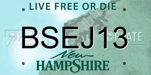 BSEJ13 New Hampshire License Plate