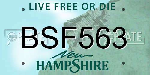 BSF563 New Hampshire License Plate