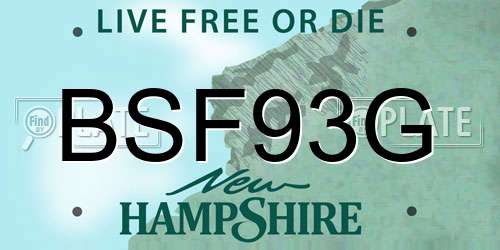 BSF93G New Hampshire License Plate