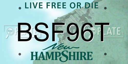 BSF96T New Hampshire License Plate
