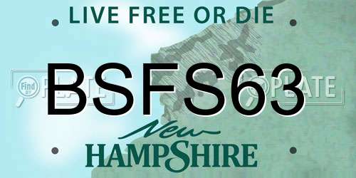BSFS63 New Hampshire License Plate