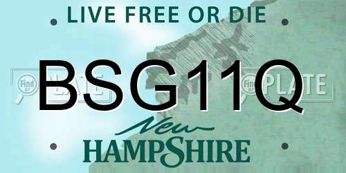 BSG11Q New Hampshire License Plate