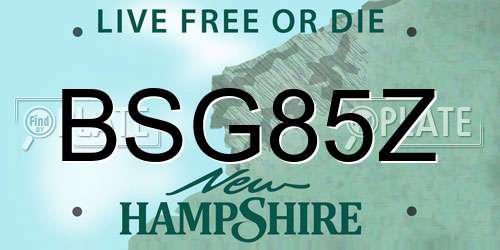 BSG85Z New Hampshire License Plate