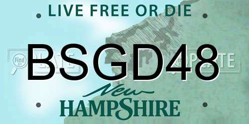 BSGD48 New Hampshire License Plate
