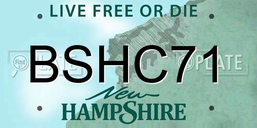BSHC71 New Hampshire License Plate